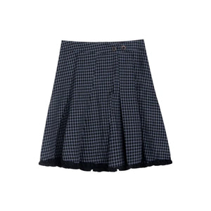 Nap Plaid Shirt & Pleated Skirt Set-Up