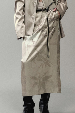 National Style Shadow Print Skirt