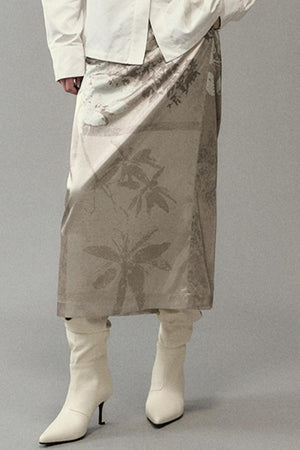 National Style Shadow Print Skirt