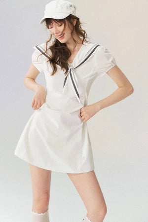 Nautical Diary Short Sleeve Dress