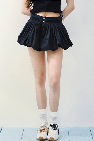Navy Blue Pleated Skirt