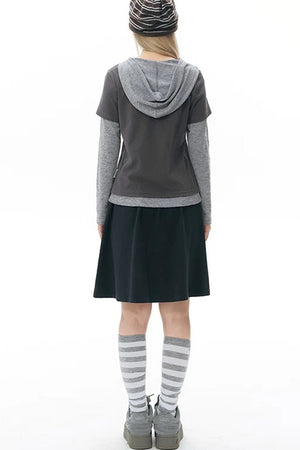 Navy Blue Pocket Sweat Skirt