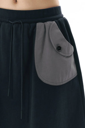 Navy Blue Pocket Sweat Skirt