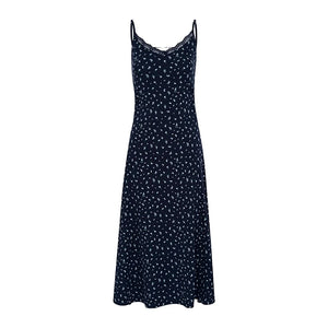 Navy Lace A-Line Dress