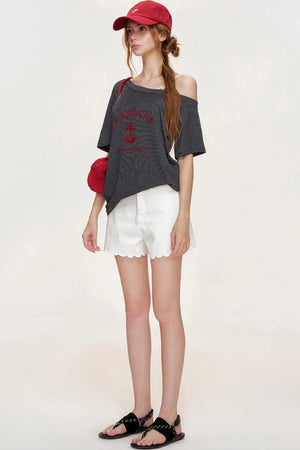 Navycore Knitted Striped T-shirt