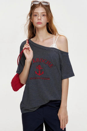 Navycore Knitted Striped T-shirt