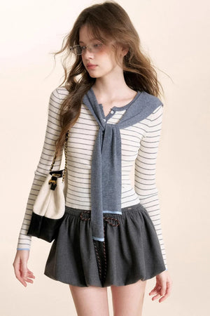 Navycore Wool Blend Knit Top