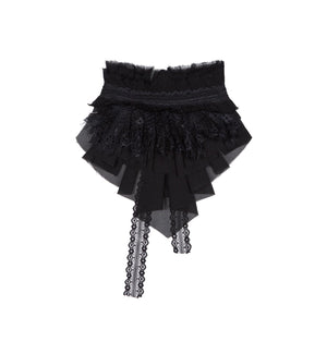 Necklace Accessory Multi-Ruched Lace Halter Top Set