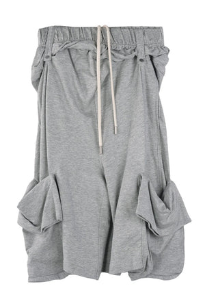 Neutral Cotton Rolled Hem Shorts