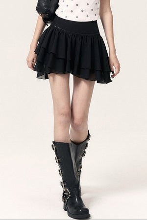 New Chinese Style Jacquard Top and Ruffle Skirt Set-Up