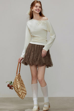 New Knitted Floral Sweater