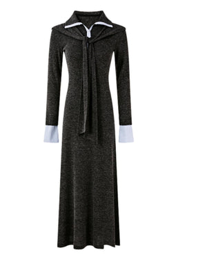 New V-Neck Knitted Dress
