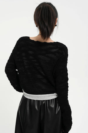 Niche Cropped Knit Cardigan
