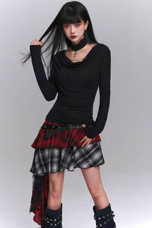 Niche Style Plaid Skirt
