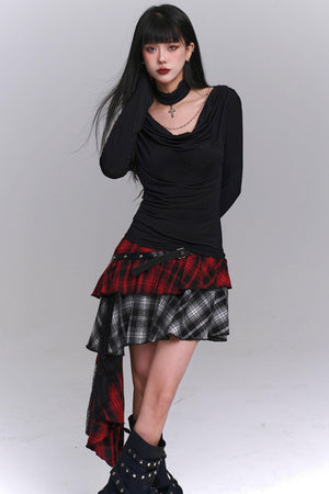 Niche Style Plaid Skirt