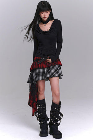Niche Style Plaid Skirt