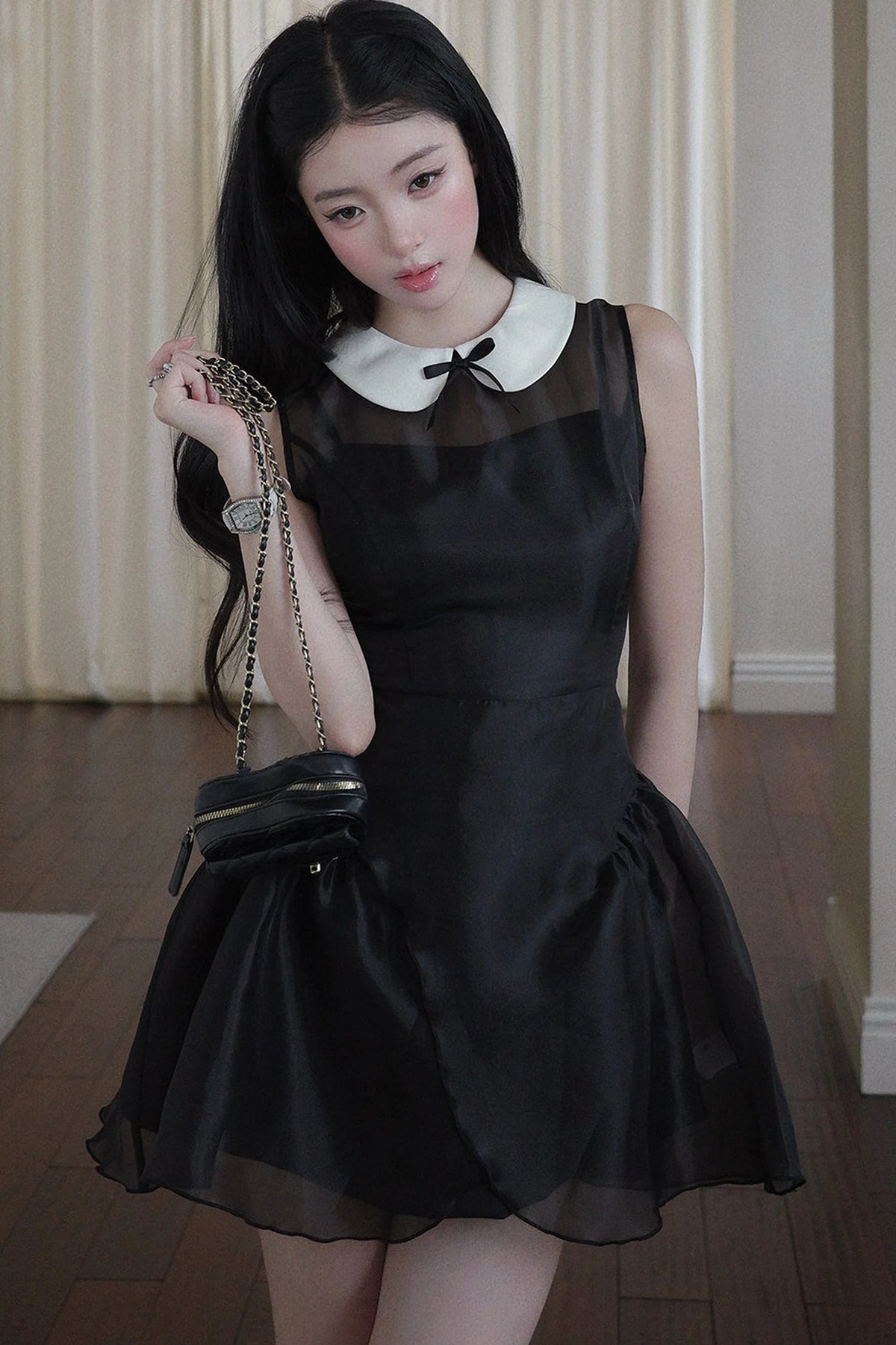 Night Banquet Bow Collar Dress