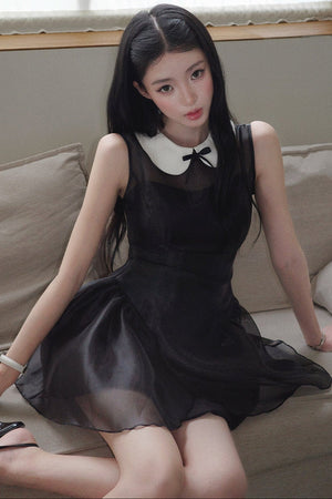 Night Banquet Bow Collar Dress