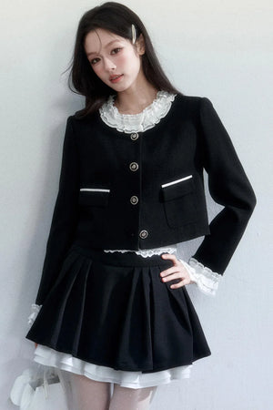 Nighttime Black Ruffle Skirt