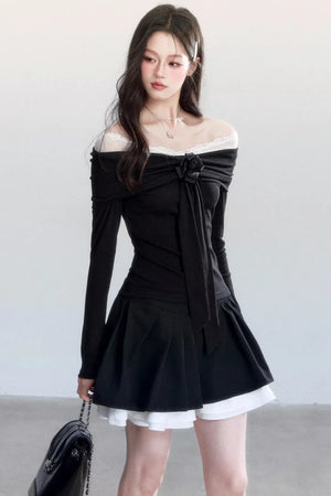 Nocturne Lace Off-Shoulder Top