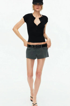 Nude V-Neck Knitted Sweater