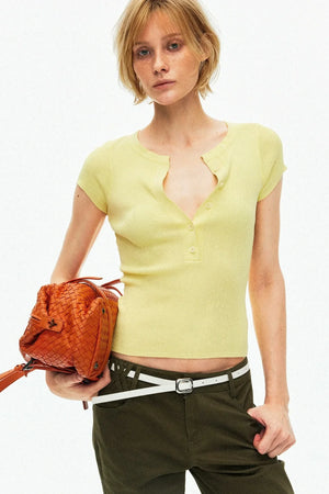 Nude V-Neck Knitted Sweater