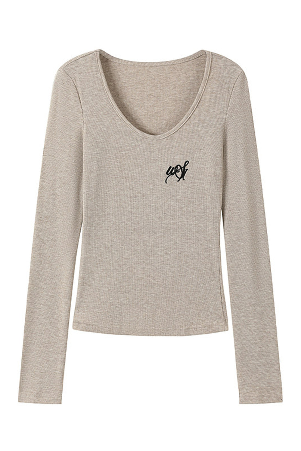 Oatmeal Mid-Sleeve Knit Sweater Set-Up