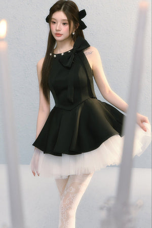 Obsidian Bow Sleeveless Dress