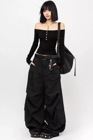 Off-Shoulder Black Top