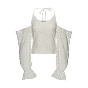 Off-Shoulder Flared Sleeve Blouse