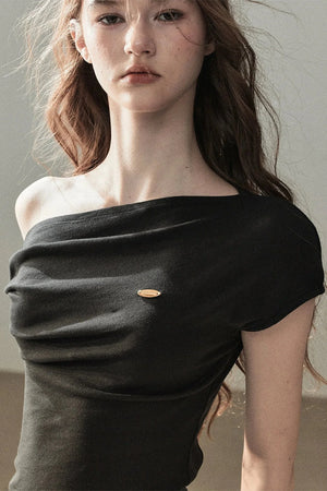 Off-Shoulder Floral Linen Top