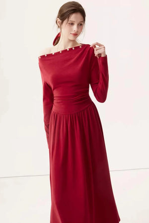 Off-Shoulder Knit Dress
