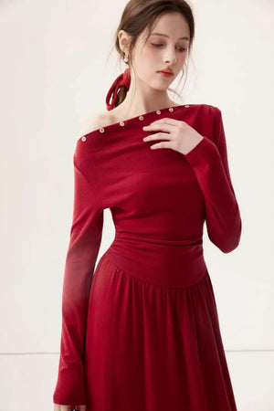 Off-Shoulder Knit Dress