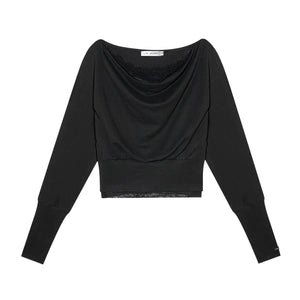 Off-Shoulder Lace Patchwork Top