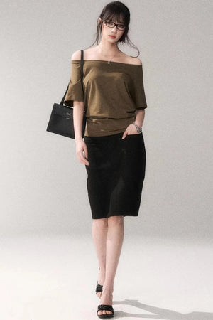 Off-Shoulder Stretchy Summer Top
