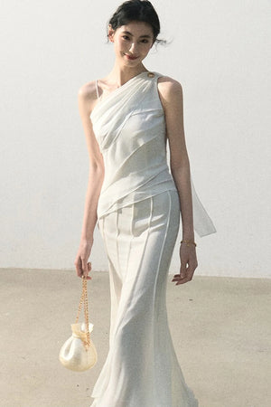 Off-Shoulder Waist-Cinching Top Set-Up