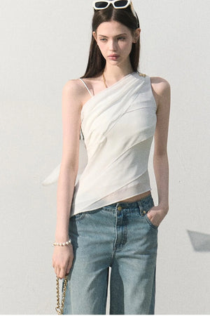 Off-Shoulder Waist-Cinching Top Set-Up