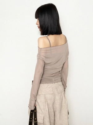 Off-the-Shoulder Long-Sleeved Top