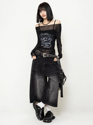 Off-the-Shoulder Long-Sleeved Top