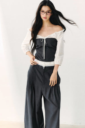 Off-The-Shoulder Ruffle Puff Sleeve Top