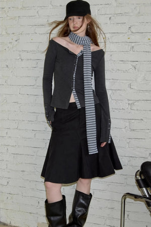 Off-the-Shoulder Striped Tops