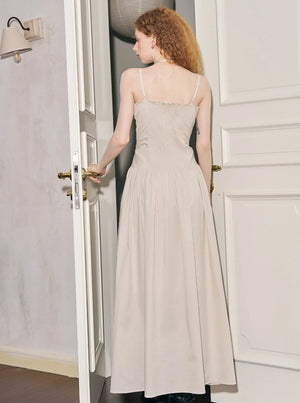 Offset Contrast Panel Maxi Dress