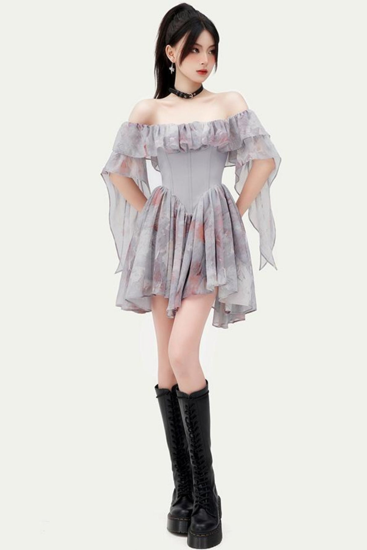 Oil Painting Style Romantic Dress