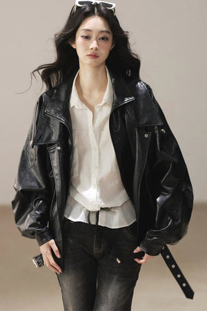 Oil Wax PU Leather Jacket