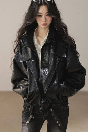 Oil Wax PU Leather Jacket