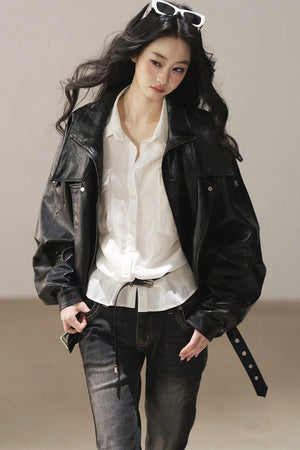 Oil Wax PU Leather Jacket
