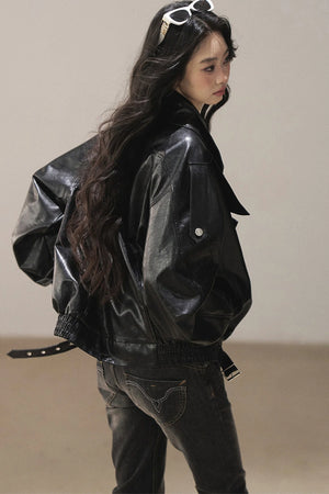 Oil Wax PU Leather Jacket