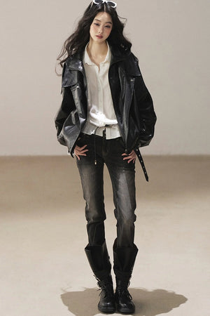Oil Wax PU Leather Jacket