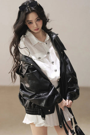 Oil Wax PU Leather Jacket