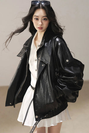 Oil Wax PU Leather Jacket